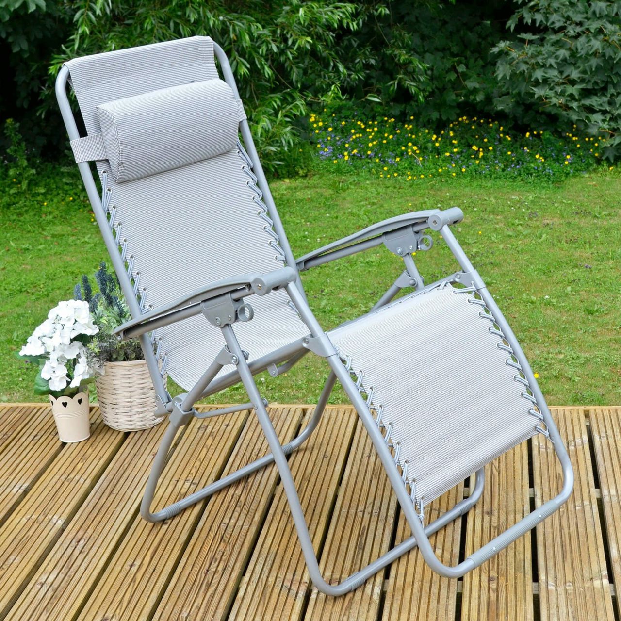 Rainberg Zero Gravity Stuhl – Klappstuhl Mit Kopfkissen & Getränkehalter Für Garten & Camping