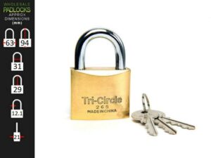 266 TRI CIRCLE 63MM PADLOCK