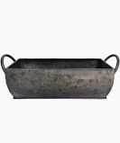 RUSTIC TROUGH PLANTER 60CM BLACK&SILVER/GOLD