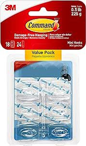 Command 18 Mini Hooks,Value pack