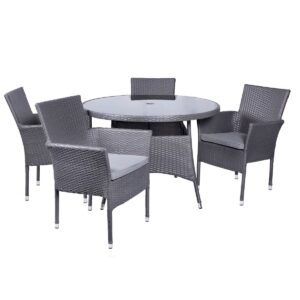 Malaga 4 Seater 110cm Table  Dining Set MAL110FIX-WS