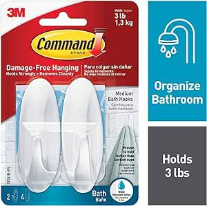 Command Bath Designer Hooks Medium 17081B